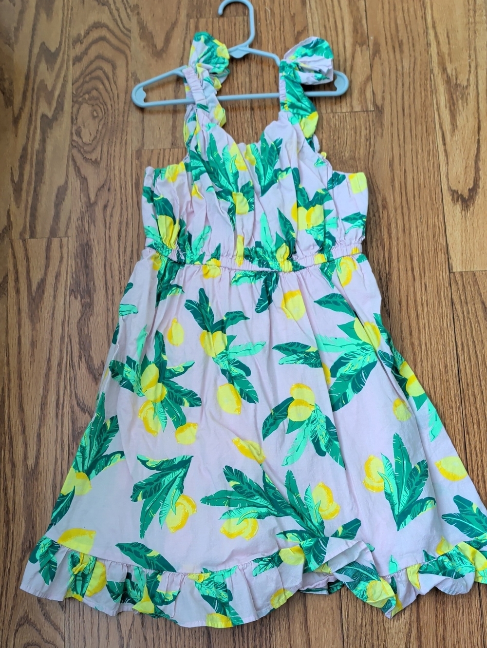Crewcuts Pink Sundress with Yellow Lemon & Green Leaf Print